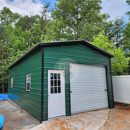 20x25 Enclosed Metal Garage